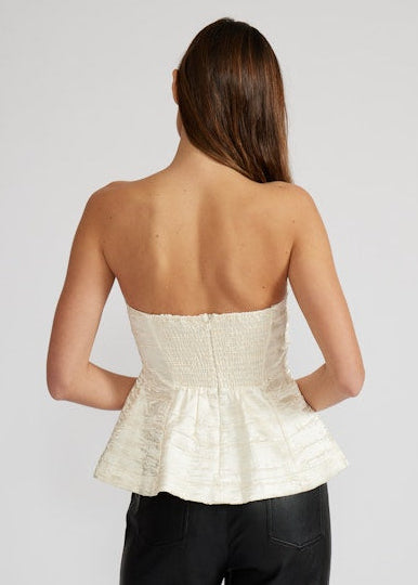 STRAPLESS CHAMPAGNE TOP