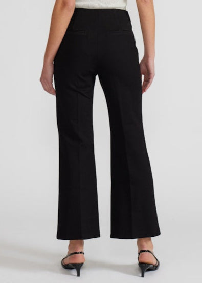 JENSEN BLACK CROPPED FLARE PANTS WITH FRONT SEAM