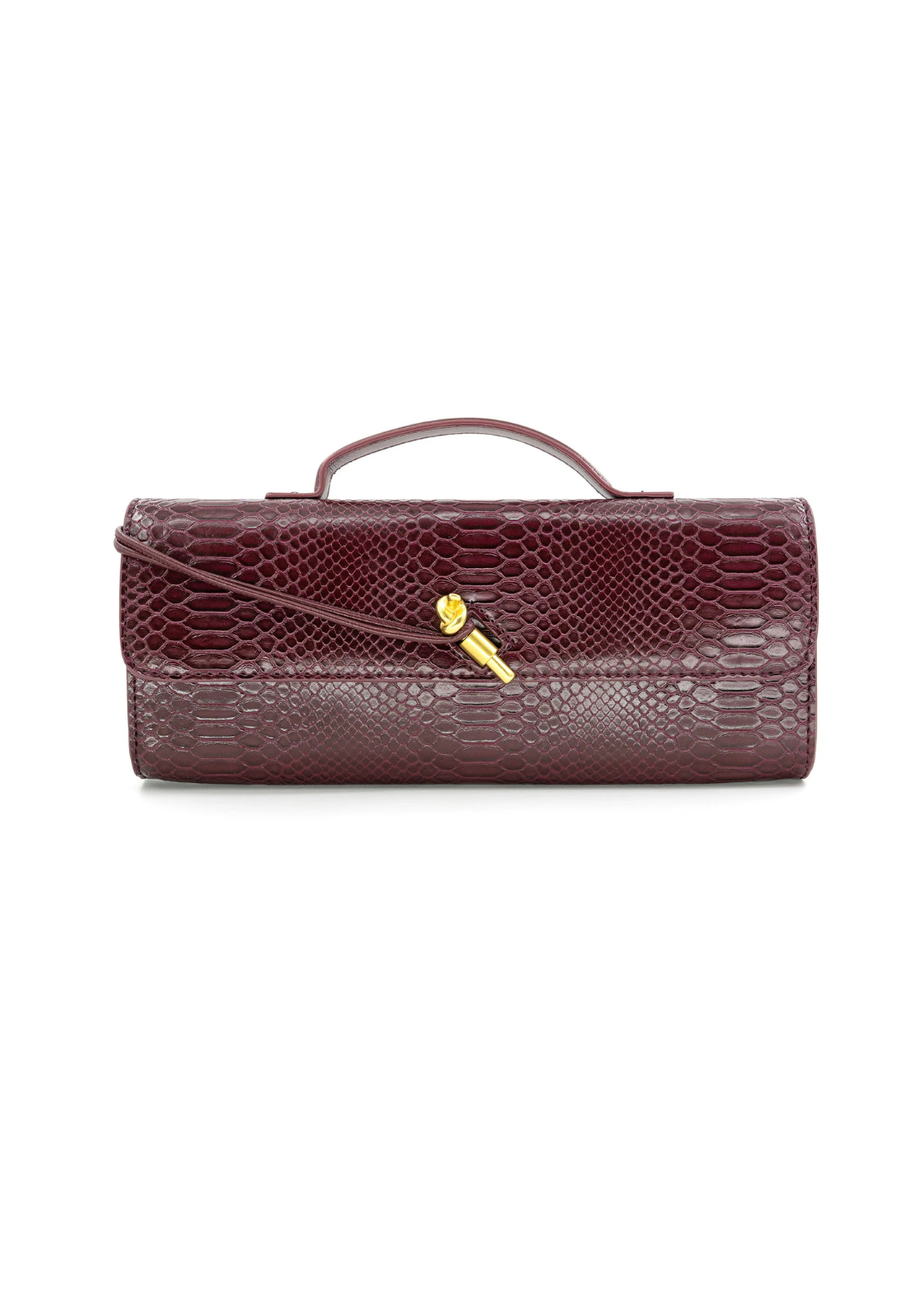 FAUX SNAKE PRINT CLUTCH