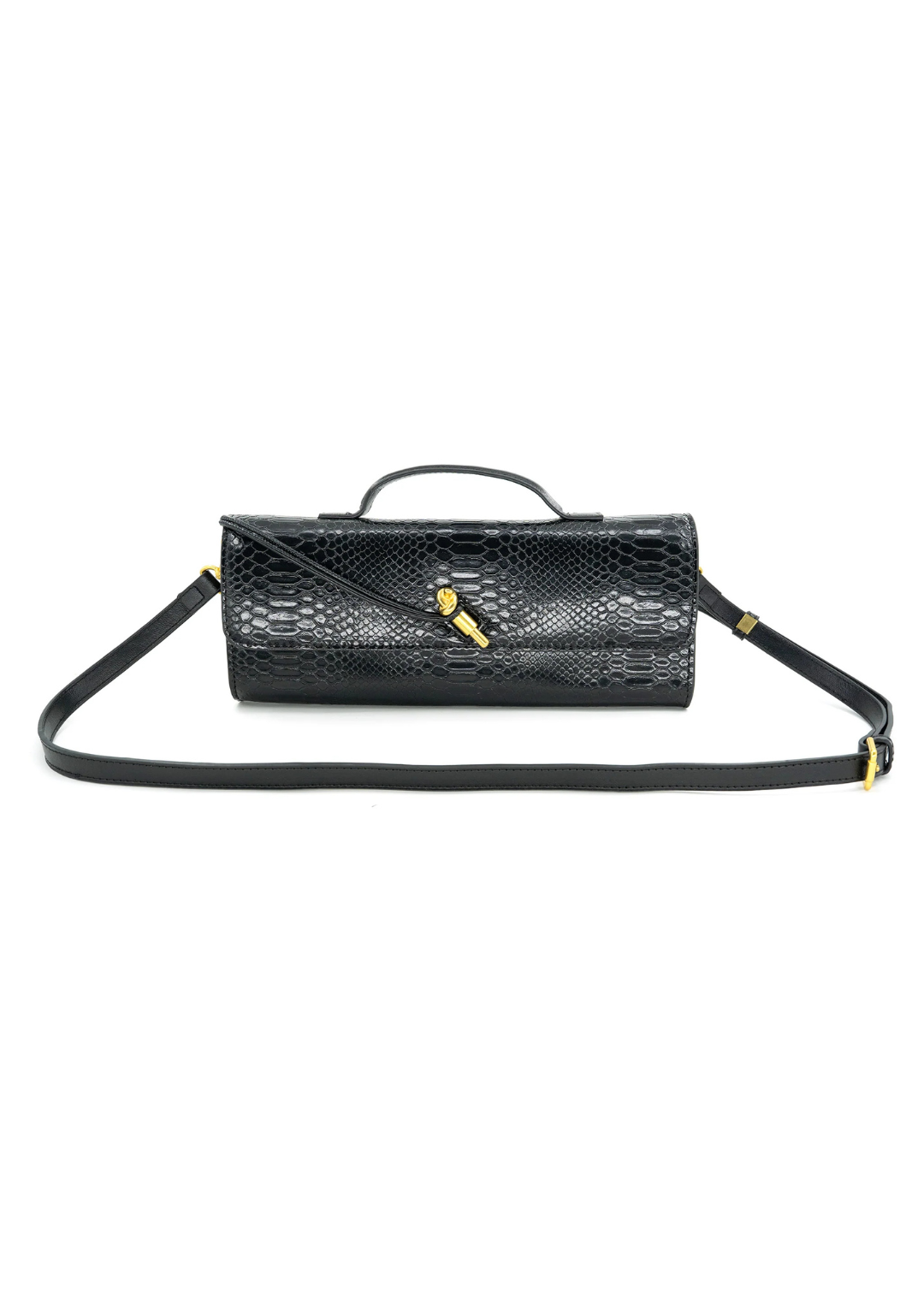 FAUX SNAKE PRINT CLUTCH