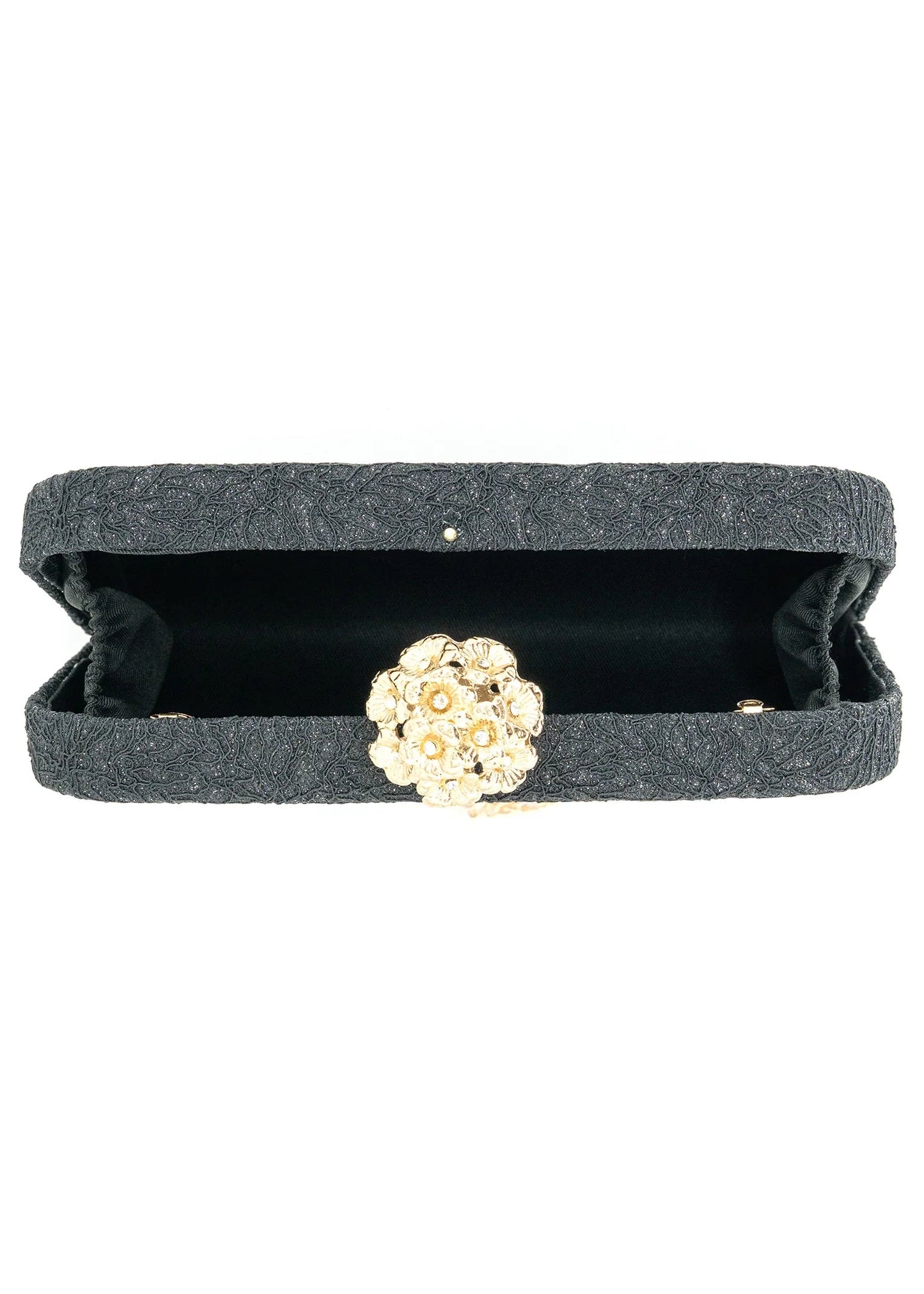 GLITTER FLORAL EVENING CLUTCH   