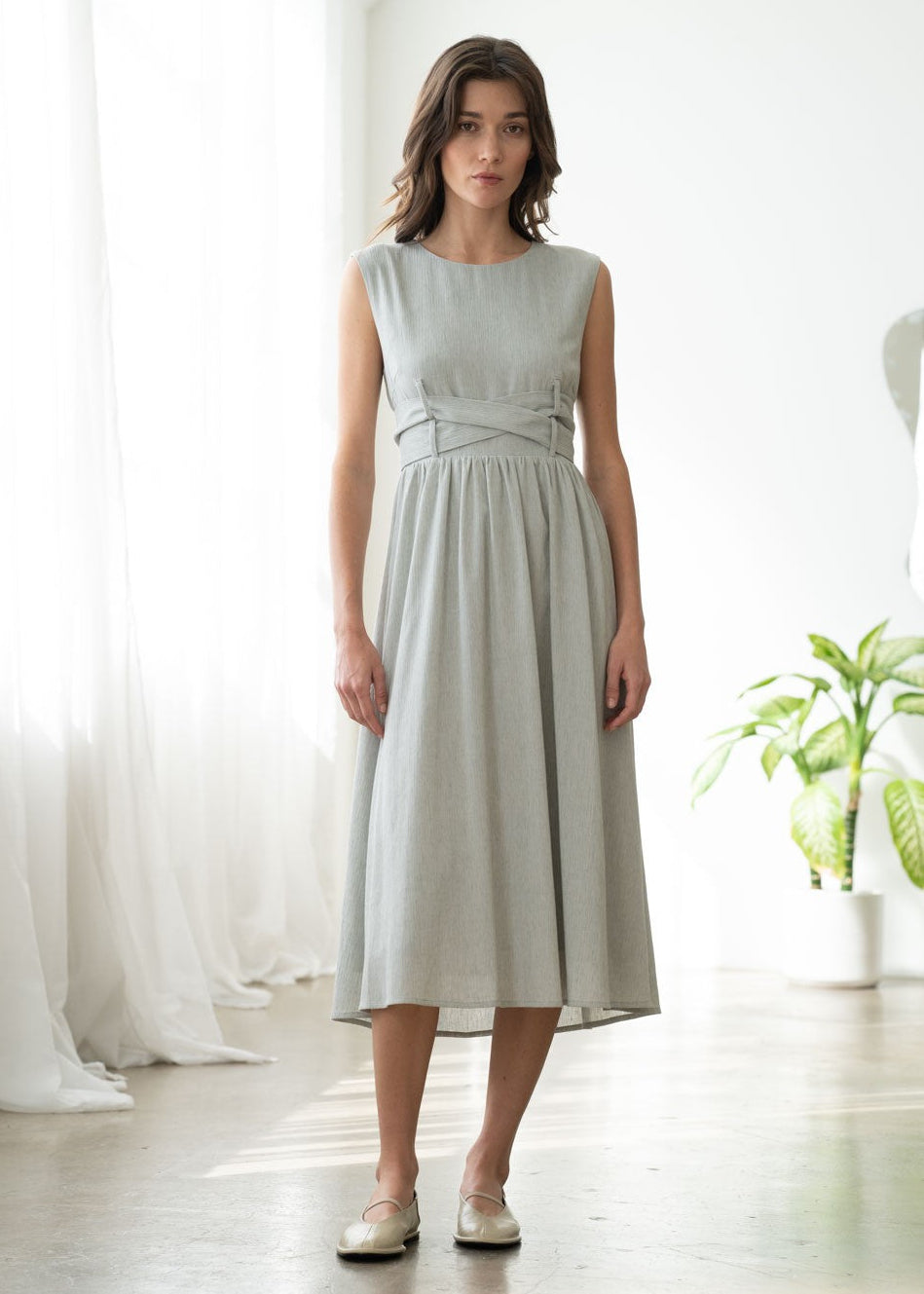 CLAUDIA SLEEVELESS MIDI DRESS