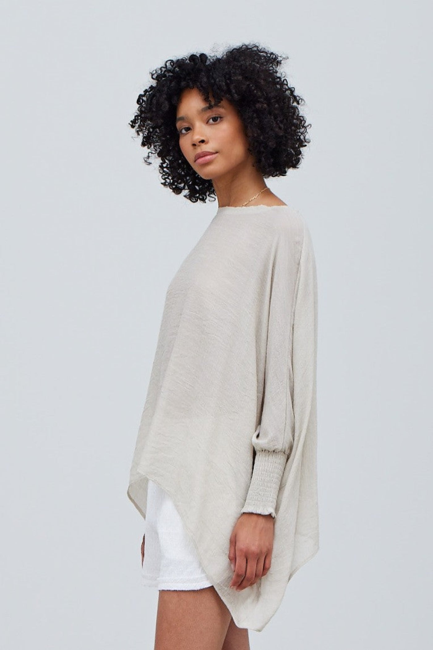 GRADE AND GATHER SMOCKED SLEEVE BLOUSE – FLOWY & FEMININE IN PAPYRUS