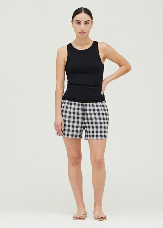 GRADE & GATHER THE BINDING RIBBED TANK TOP – A COMFORTABLE, FIGURE-FLATTERING STAPLE FOR EVERYDAY WEAR BLACK COLOR
