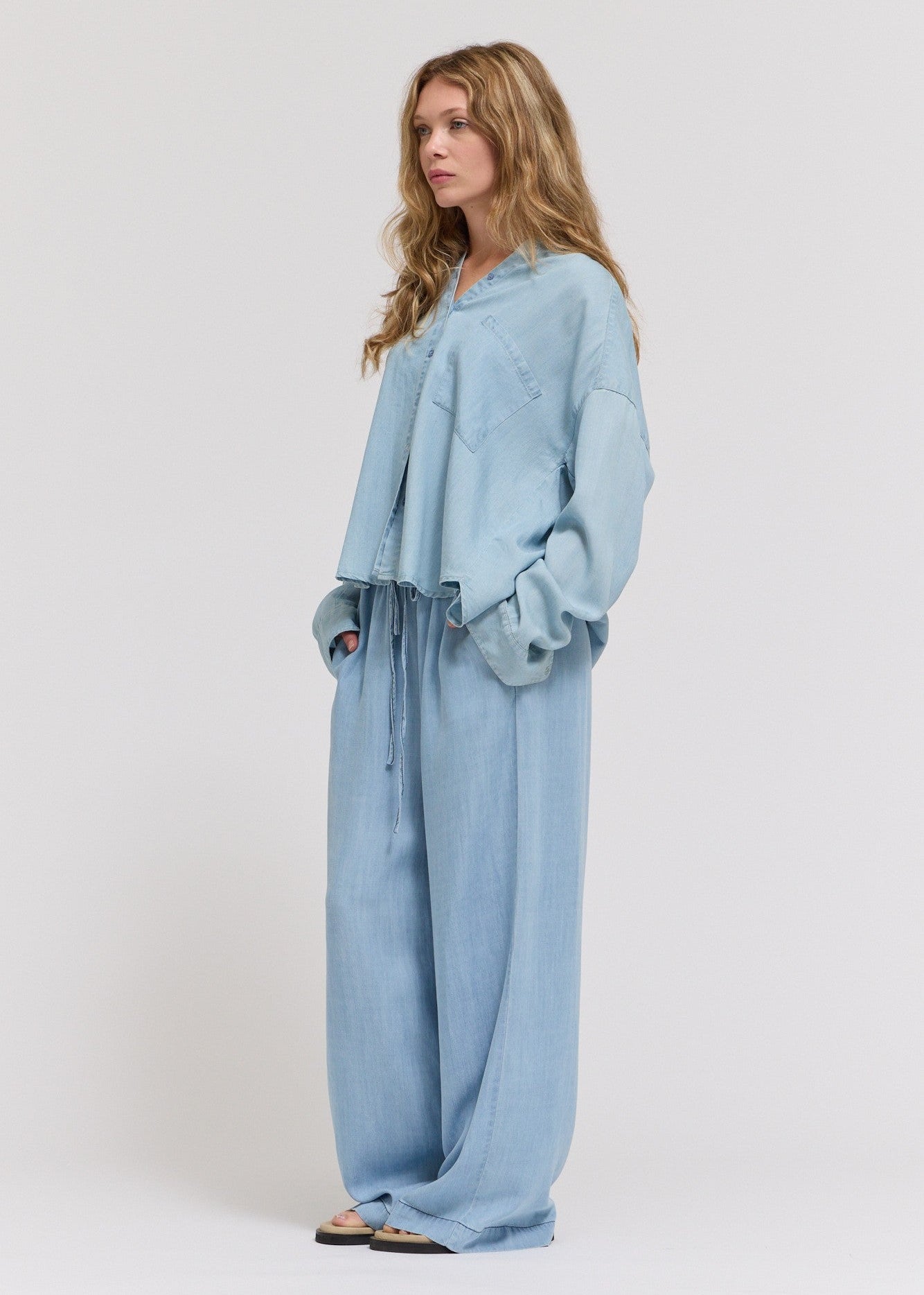 MELISSA CHAMBRAY BUTTON-UP SHIRT