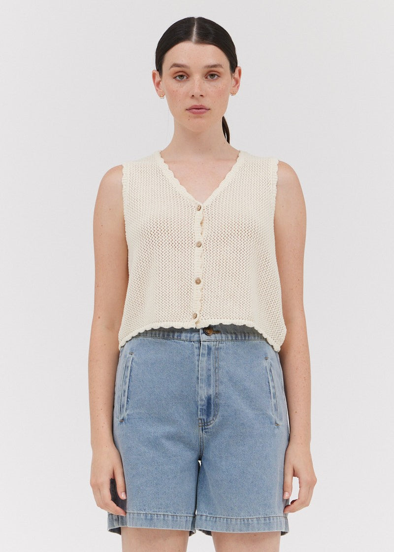 GRADE & GATHER KNIT SLEEVELESS VEST