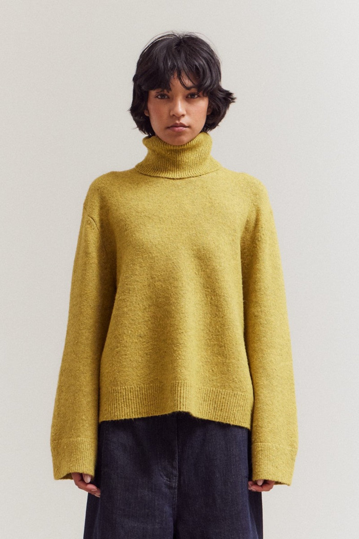 GRACE & GATHER CITRON HIGH COLLAR NECK SWEATER