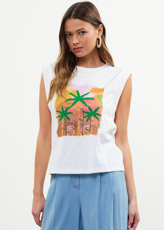 SKIES ARE BLUE THE PRINTED SLEEVELESS TOP – A LEMON INTARSIA KNIT THAT’S FRESH, LIGHT, AND PERFECT FOR SUMMER DAYS