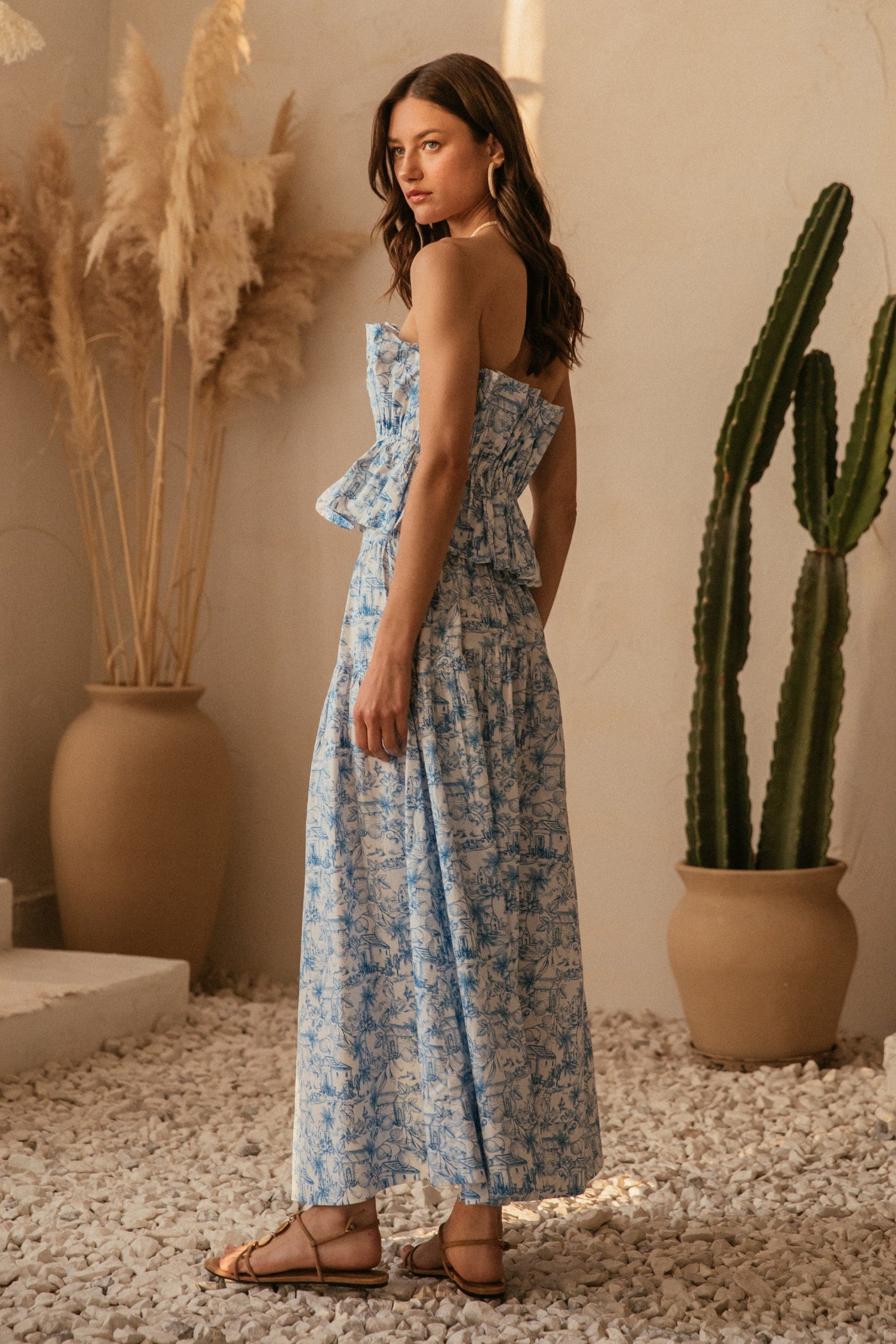 SKIES ARE BLUE PRINTED MAXI SKIRT – A STYLISH COTTON SKIRT WITH TIERED DETAIL AND ELASTIC BACK BAND