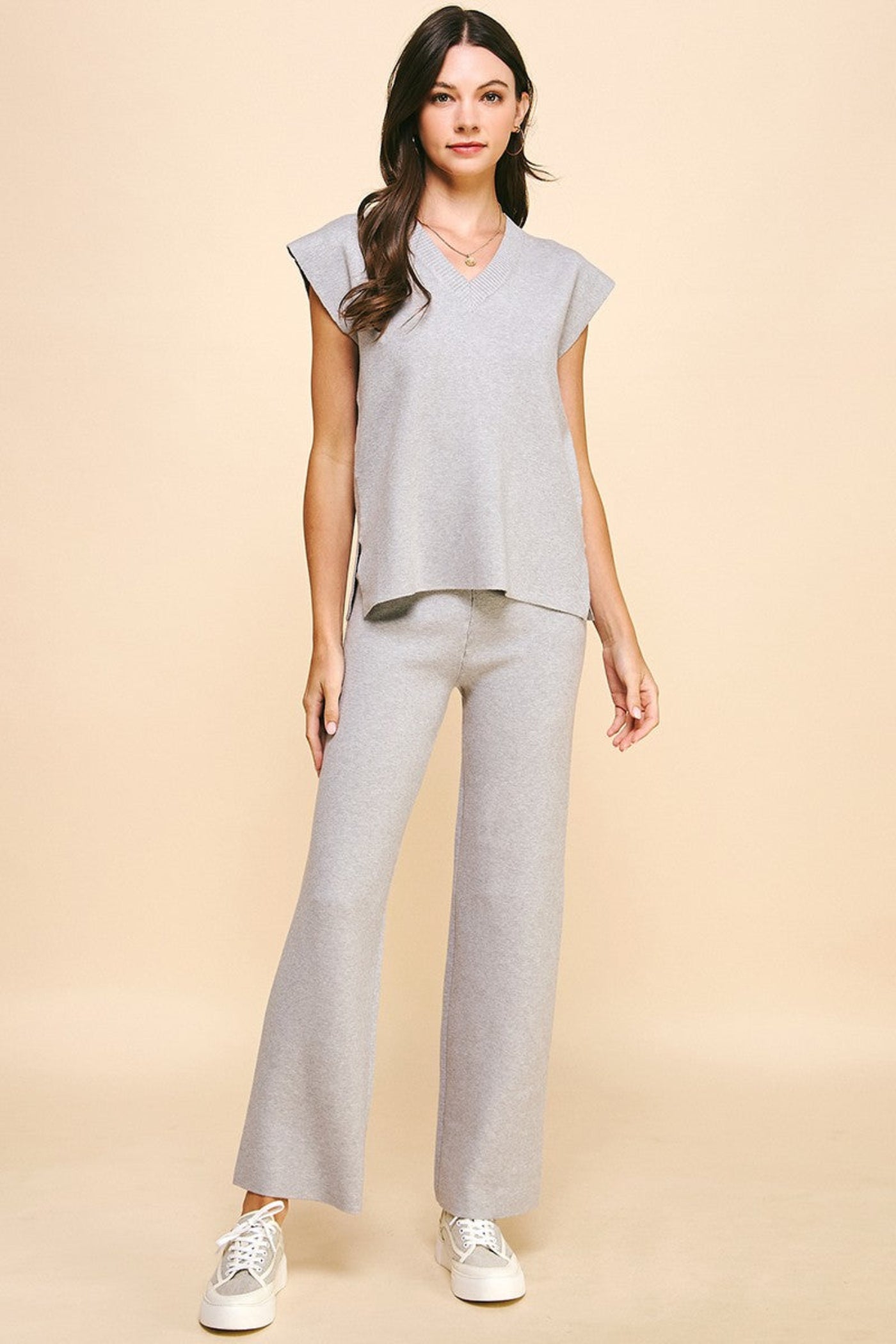 PINCH STRAIGHT LEG SWEATER PANTS – COZY & CHIC GREY SET