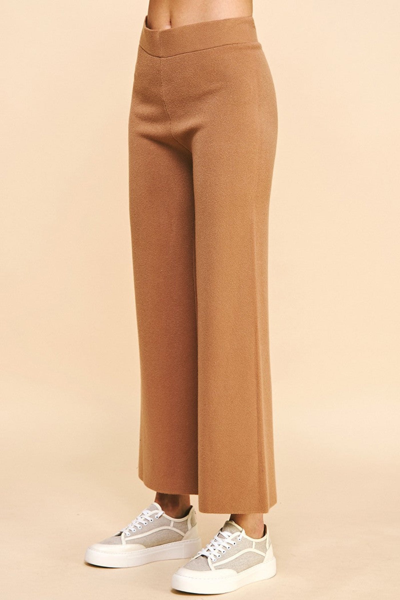 PINCH STRAIGHT LEG SWEATER PANTS – COZY & CHIC CAMEL COLOR