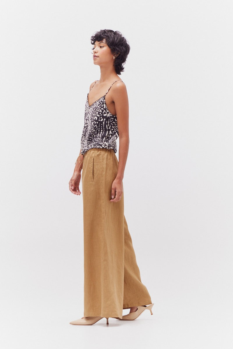 JACKIE WIDE-LEG LINEN PANTS