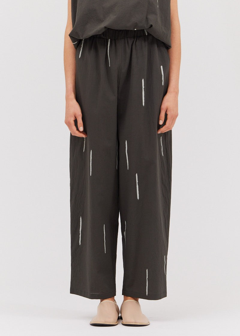 GRADE & GATHER COTTON PRINT PANTS – MATCHSTICK PRINT WITH A RELAXED, EASY FIT