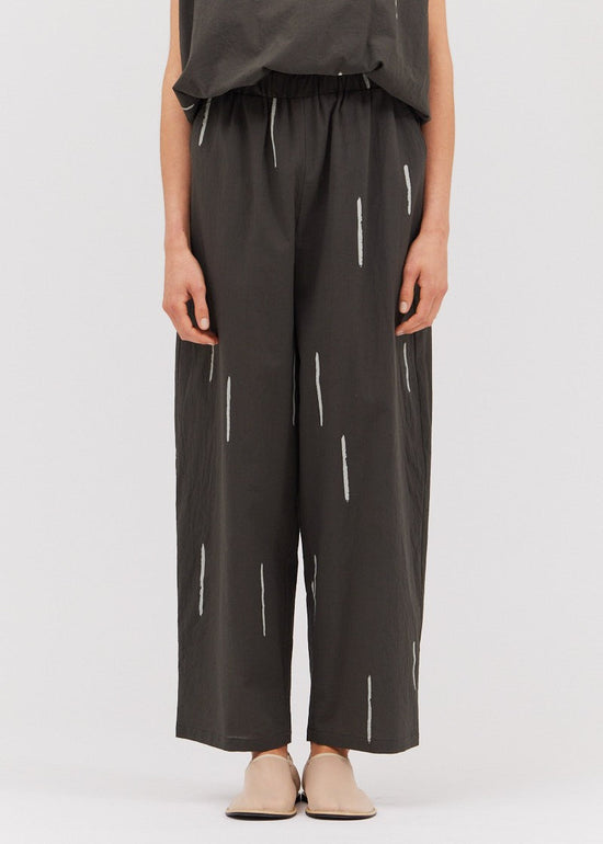 GRADE & GATHER COTTON PRINT PANTS – MATCHSTICK PRINT WITH A RELAXED, EASY FIT