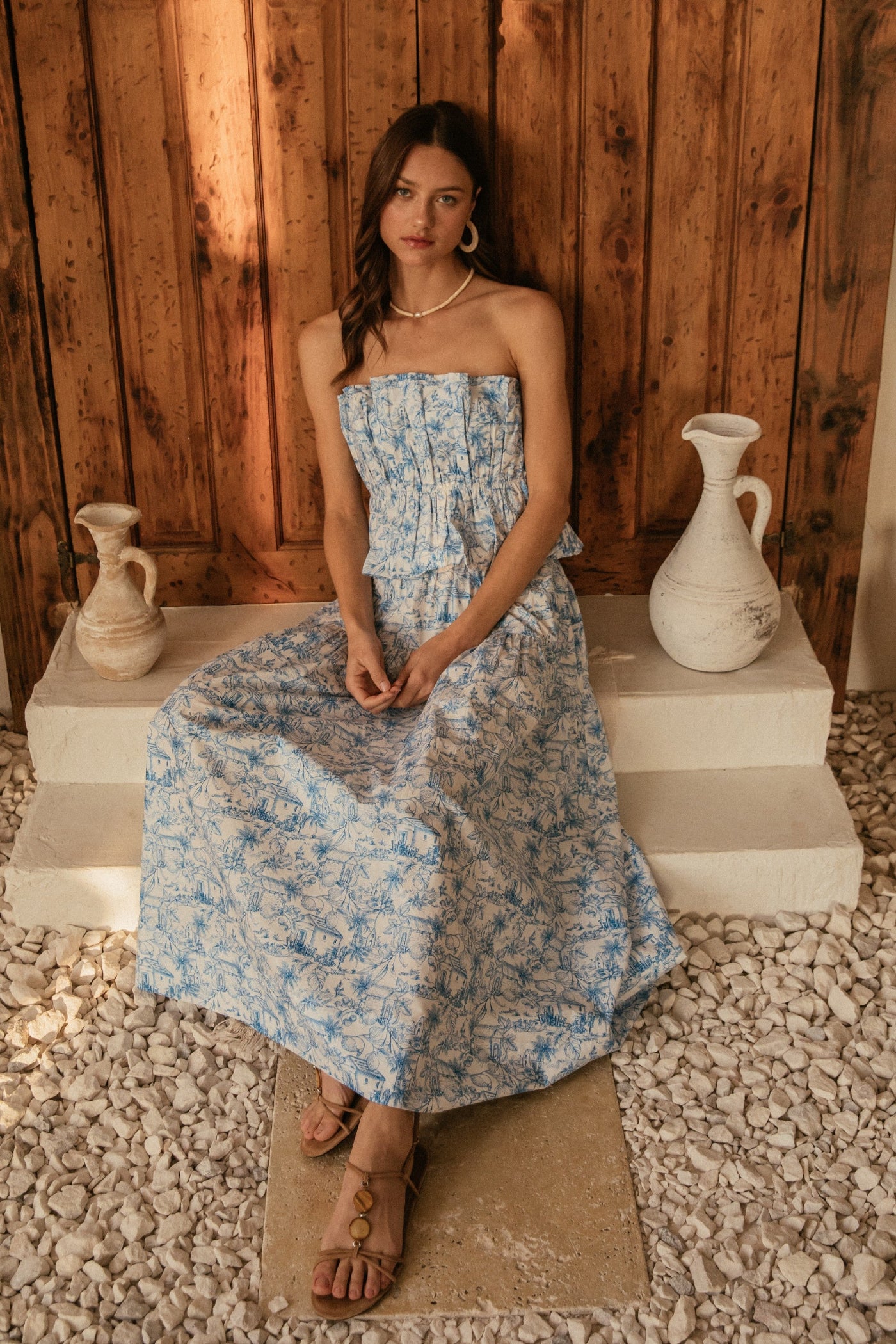 SKIES ARE BLUE PRINTED MAXI SKIRT – A STYLISH COTTON SKIRT WITH TIERED DETAIL AND ELASTIC BACK BAND