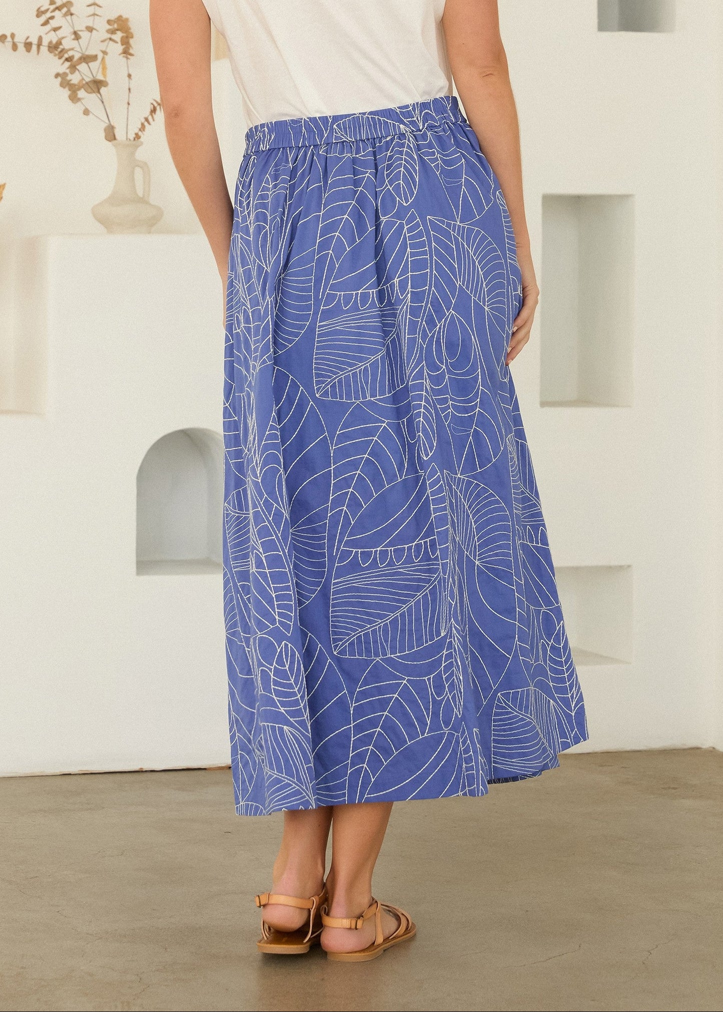 KAITLIN POPLIN MIDI SKIRT