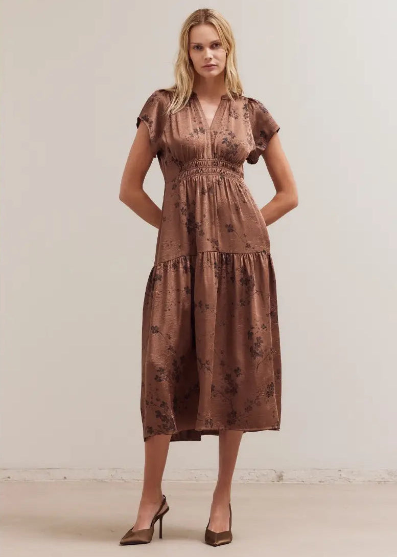 MAYVE RUFFLE MIDI DRESS