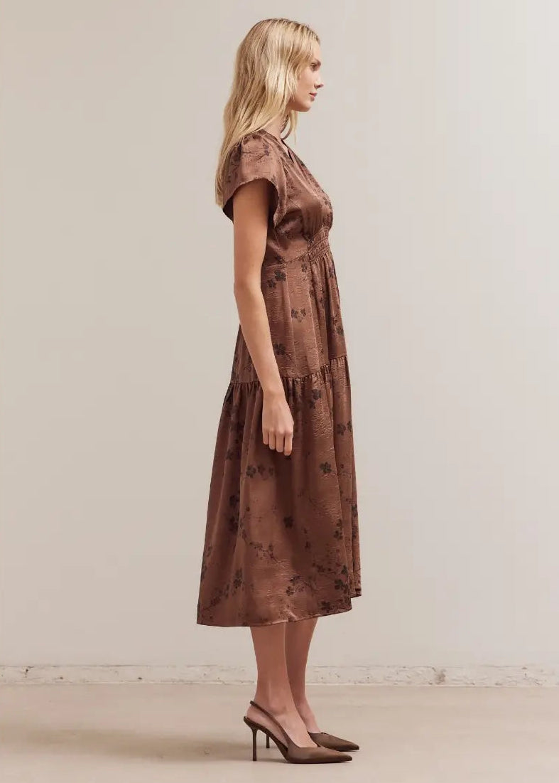 MAYVE RUFFLE MIDI DRESS