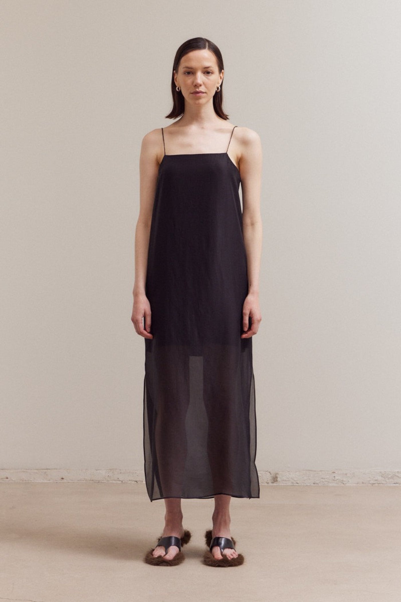 GRADE & GATHER SPAGHETTI STRAP MAXI DRESS