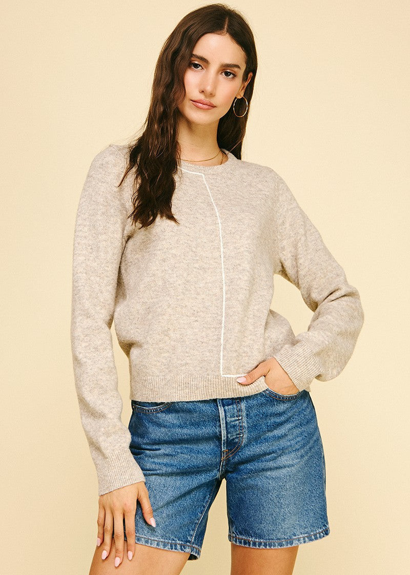 OATMEAL KNIT SWEATER
