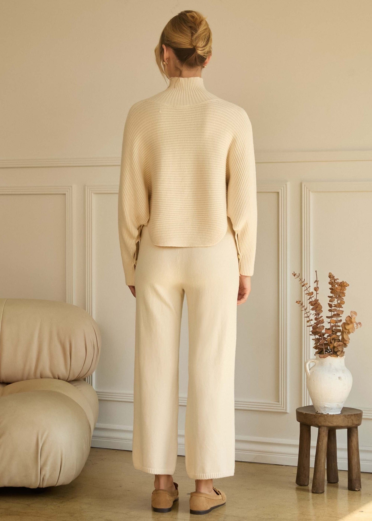 KNIT IVORY PANTS