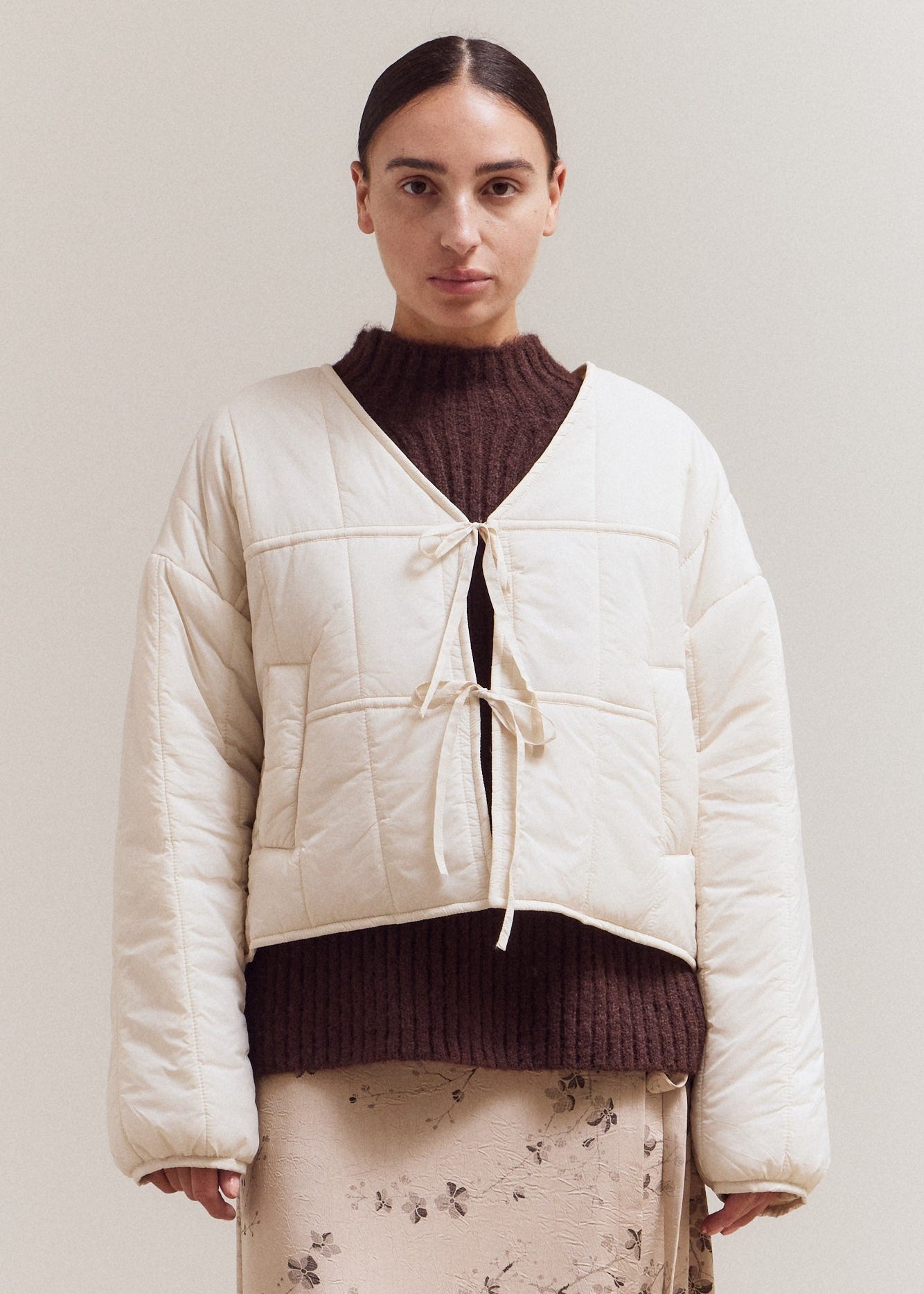 CREAM QUILTED JACKET
