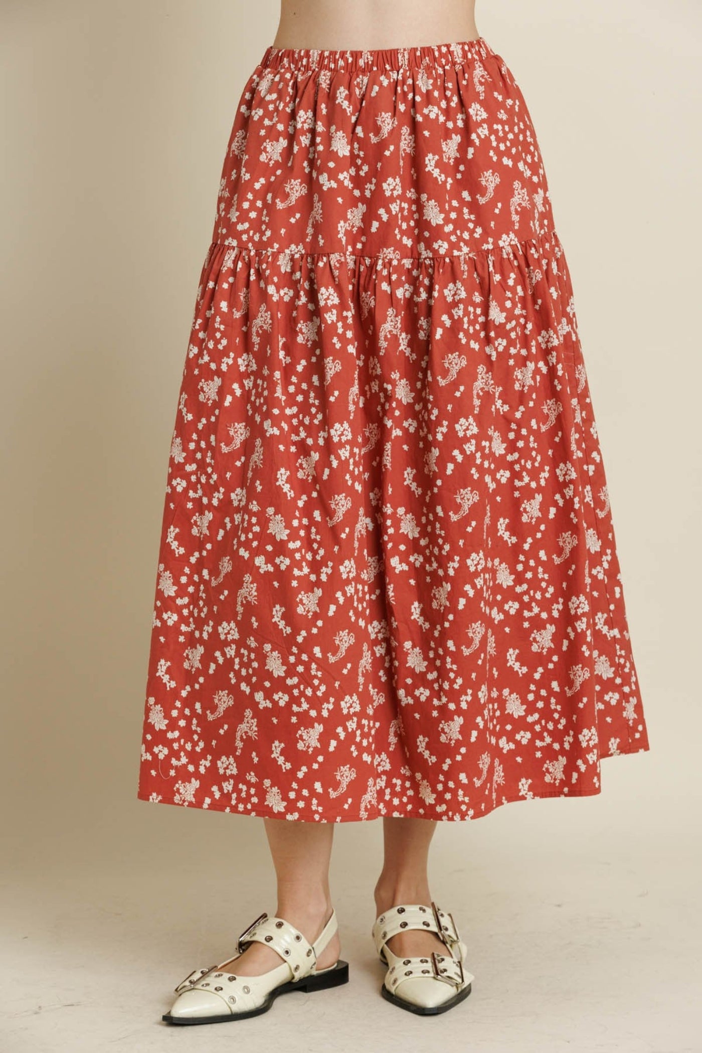 AUREUM FLORAL MAXI SKIRT – A FLOWY COTTON POPLIN SKIRT WITH A ROMANTIC PRINT AND COMFORTABLE FIT