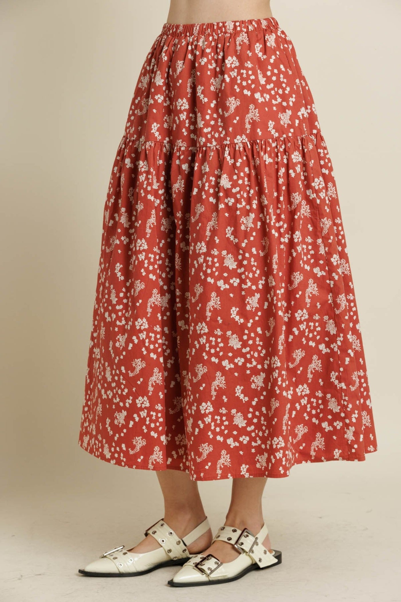 AUREUM FLORAL MAXI SKIRT – A FLOWY COTTON POPLIN SKIRT WITH A ROMANTIC PRINT AND COMFORTABLE FIT
