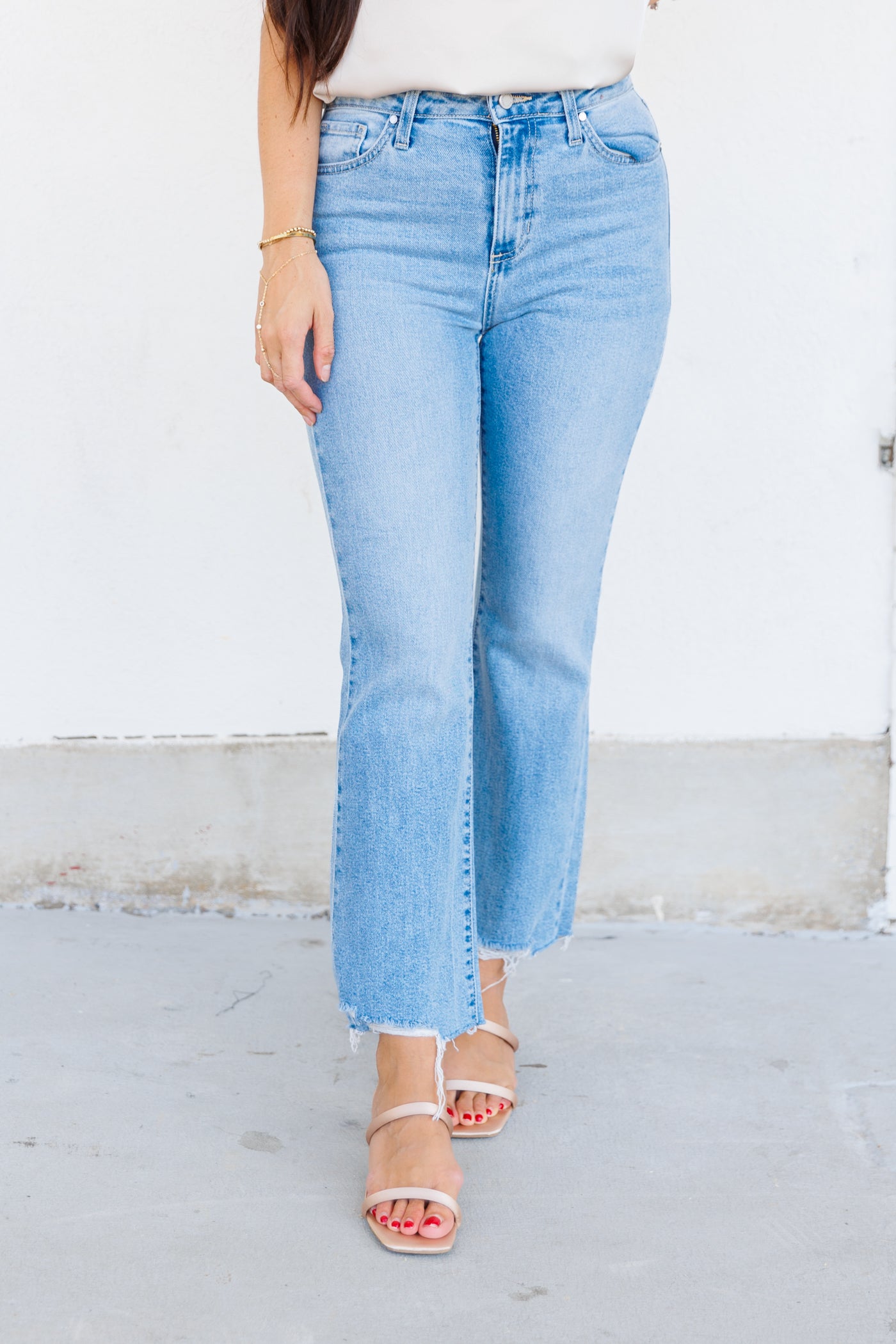 JUST USA VINTAGE CROPPED FLARE DENIM SKINNY JEAN