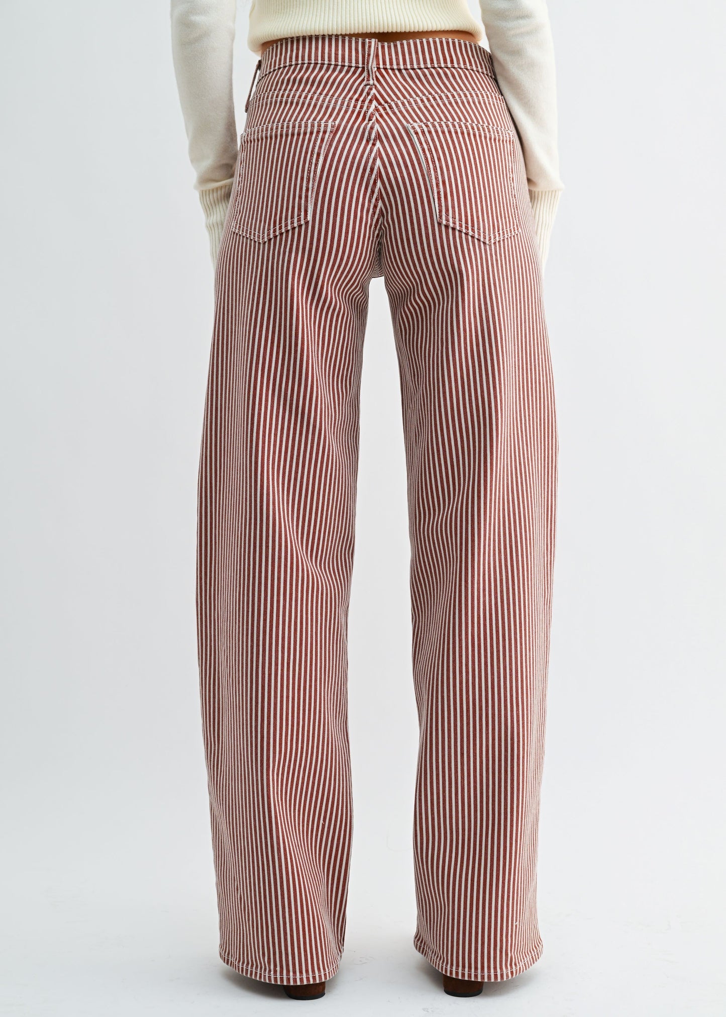 STRIPED WIDE-LEG JEANS
