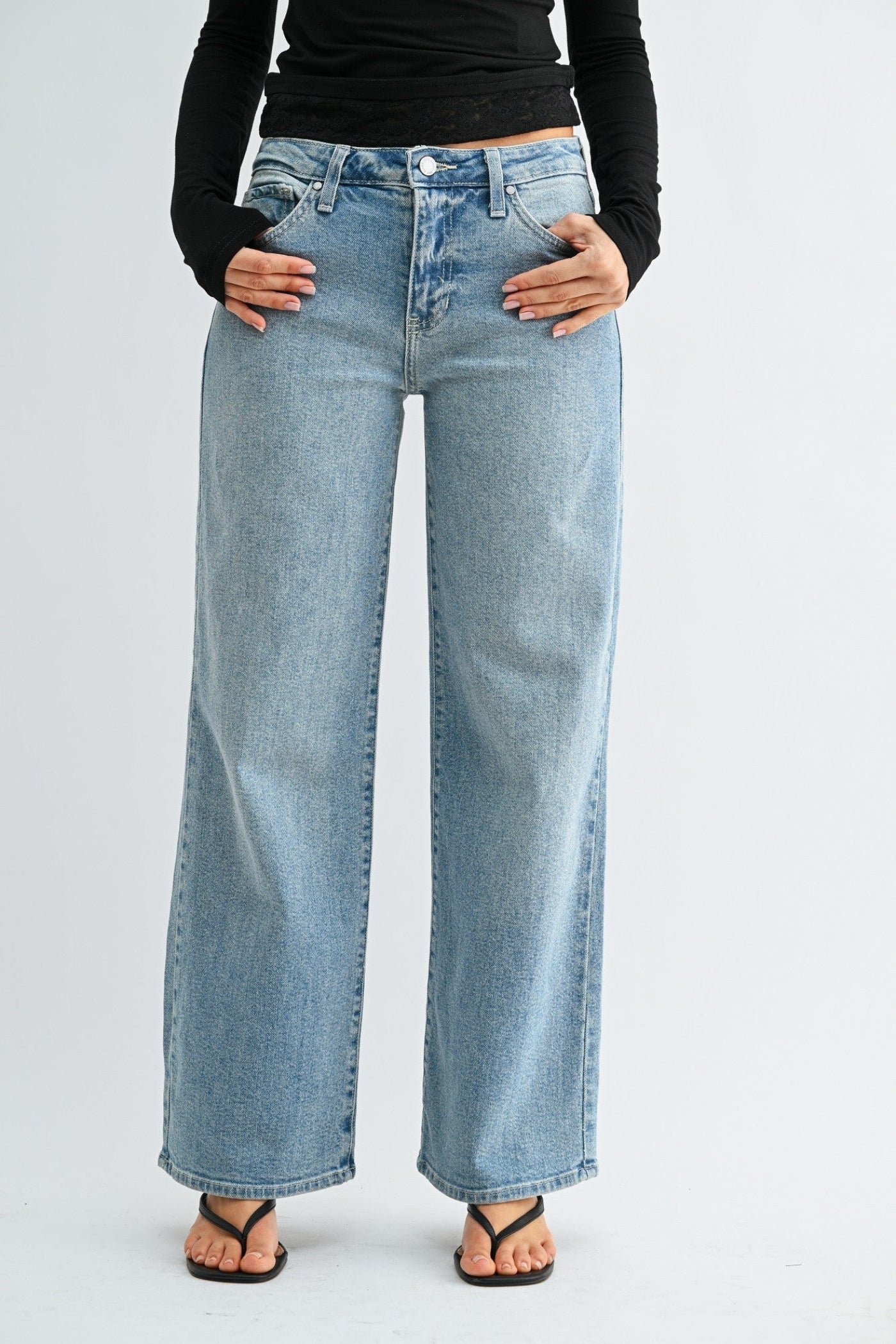 TARA SLIM WIDE LEG JEAN