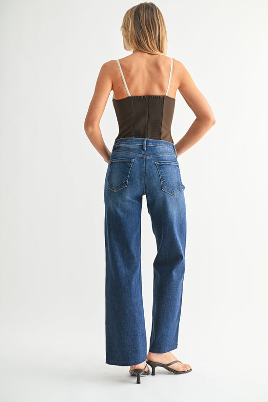 JUST BLACK DENIM SLIM PALAZZO WITH SCISSOR CUT – MODERN & FLATTERING FIT