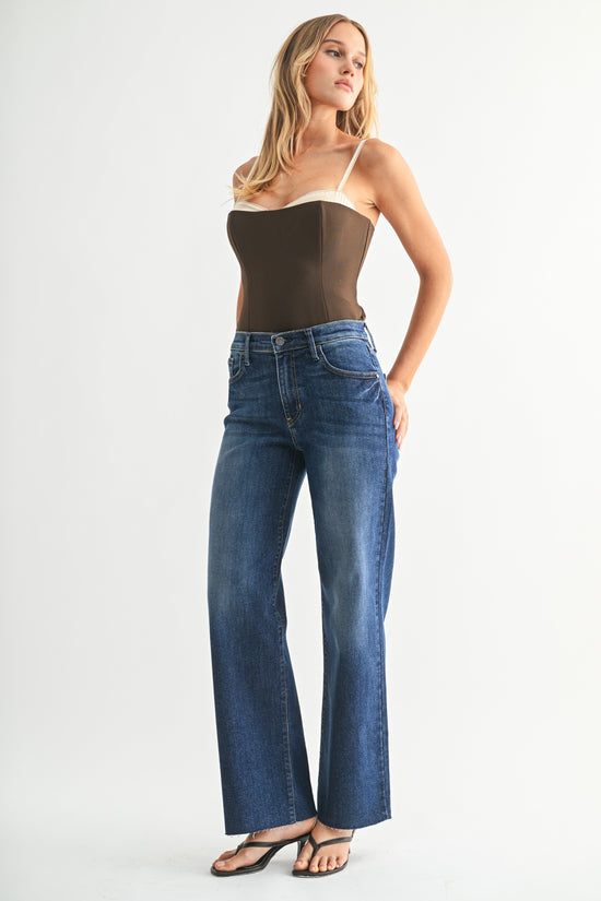 JUST BLACK DENIM SLIM PALAZZO WITH SCISSOR CUT – MODERN & FLATTERING FIT