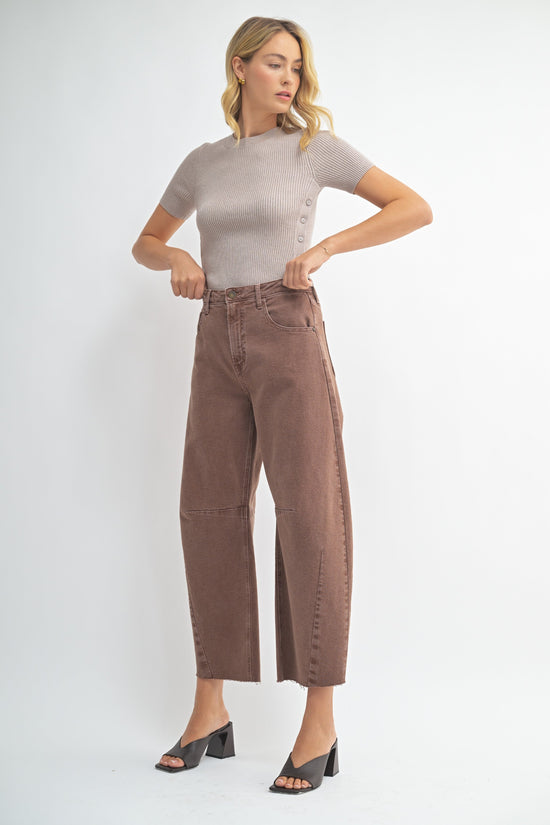 JUST BLACK DENIM THE SEAMED BARREL JEAN – OFF-WHITE DENIM WITH A RELAXED, VINTAGE-INSPIRED FIT