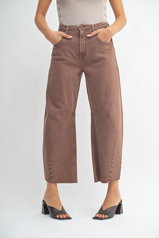 JUST BLACK DENIM THE SEAMED BARREL JEAN – OFF-WHITE DENIM WITH A RELAXED, VINTAGE-INSPIRED FIT