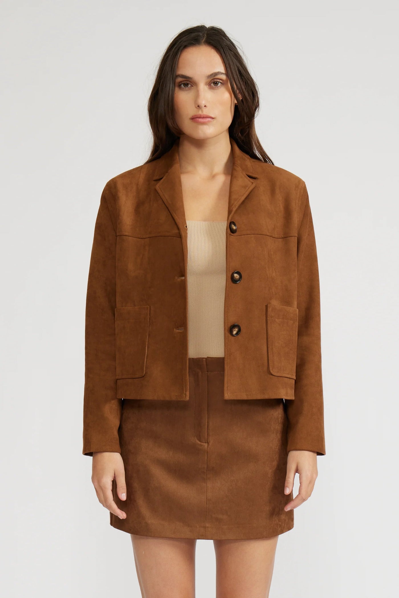 LUCY PARIS BRENT SUEDE JACKET – TOFFEE