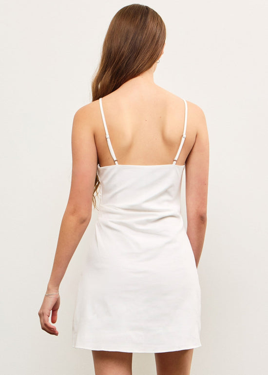 MUSTARD SEED GATHERED ASYMMETRIC CAMI MINI DRESS GRADUATION DRESS BRIDE DRESS 