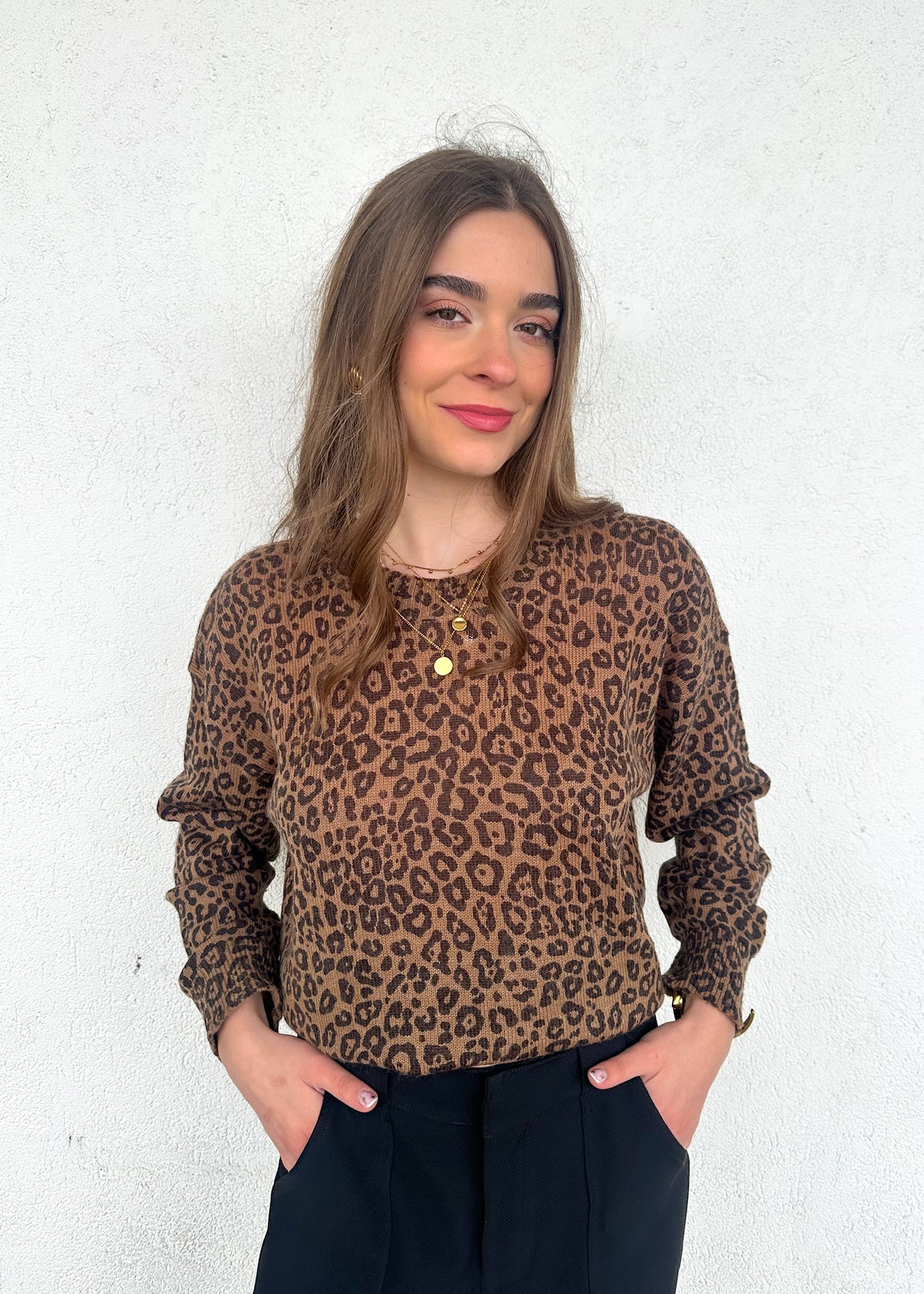 LILLIAN LEOPARD CREWNECK SWEATER