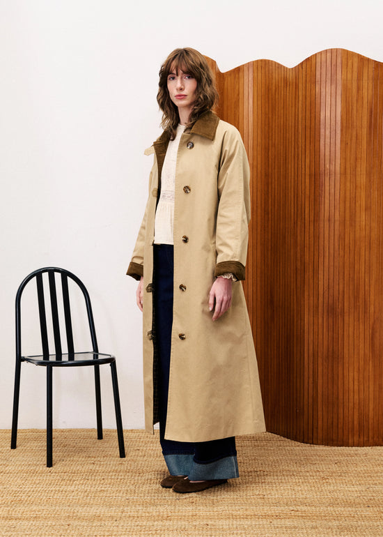 FRNCH TRENCH SAND BEIGE LONG COTTON COAT
