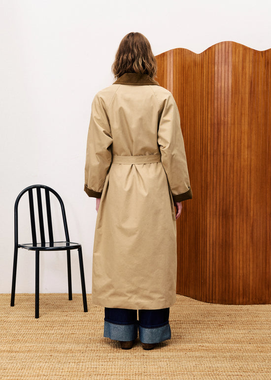 FRNCH TRENCH SAND BEIGE LONG COTTON COAT