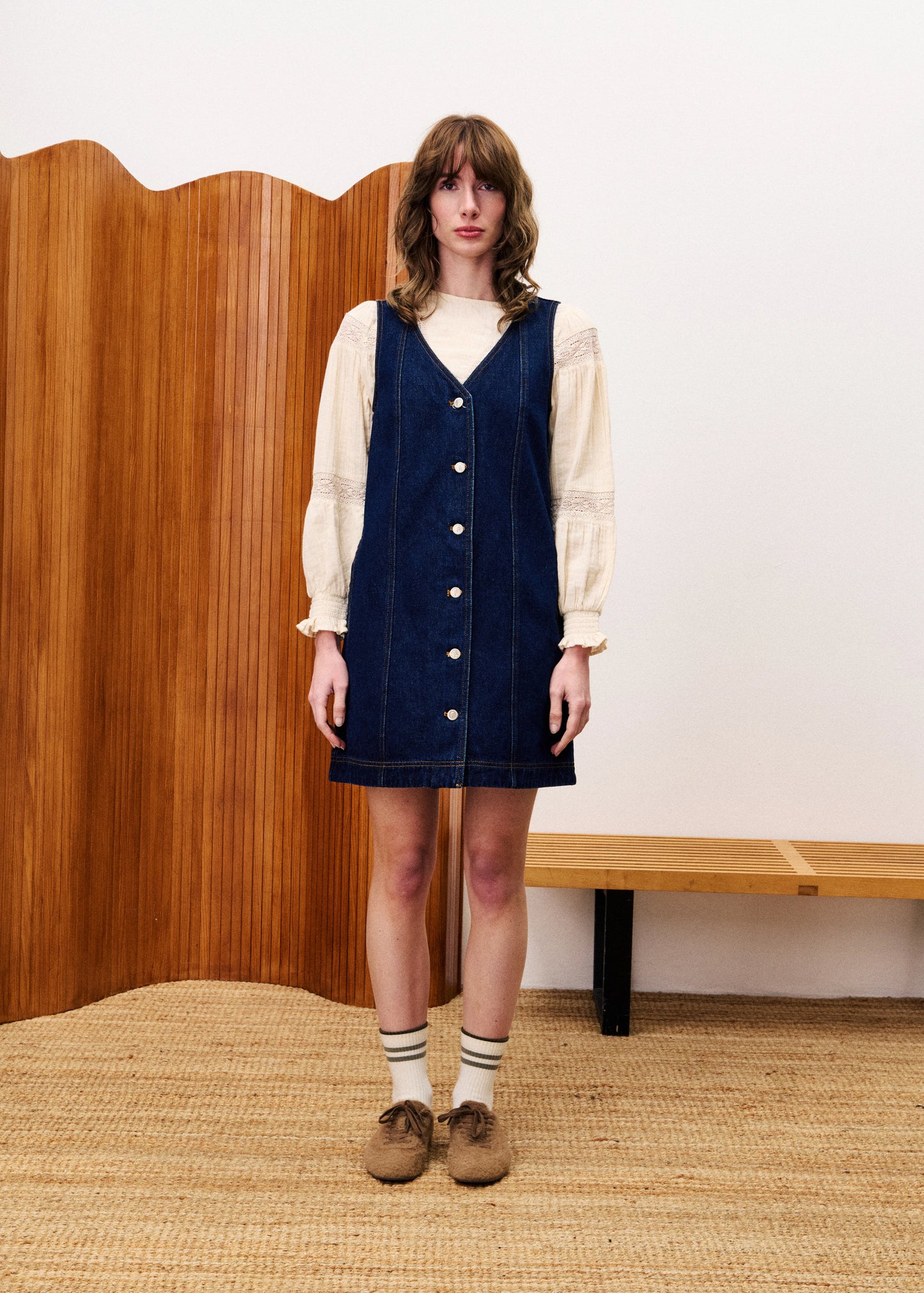 FRNCH NALA MIDNIGHT BLUE STRAIGHT DENIM DRESS