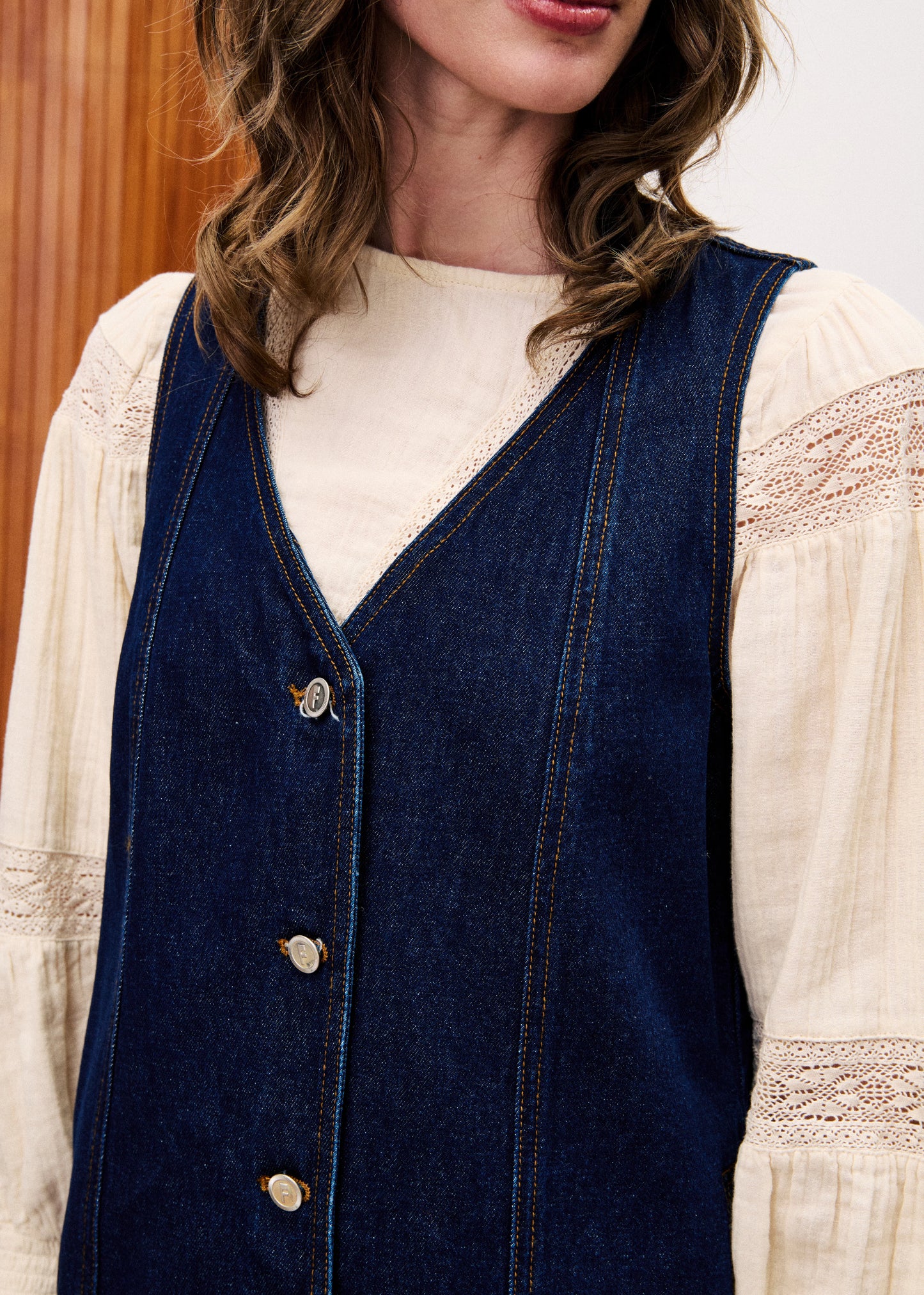 FRNCH NALA MIDNIGHT BLUE STRAIGHT DENIM DRESS