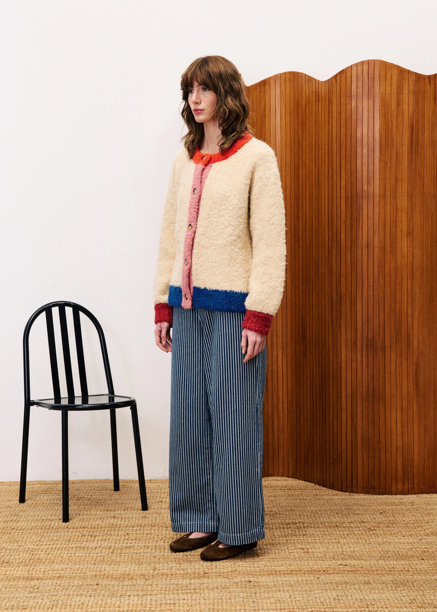 FRNCH CYCLAMEN CREAM KNIT CARDIGAN