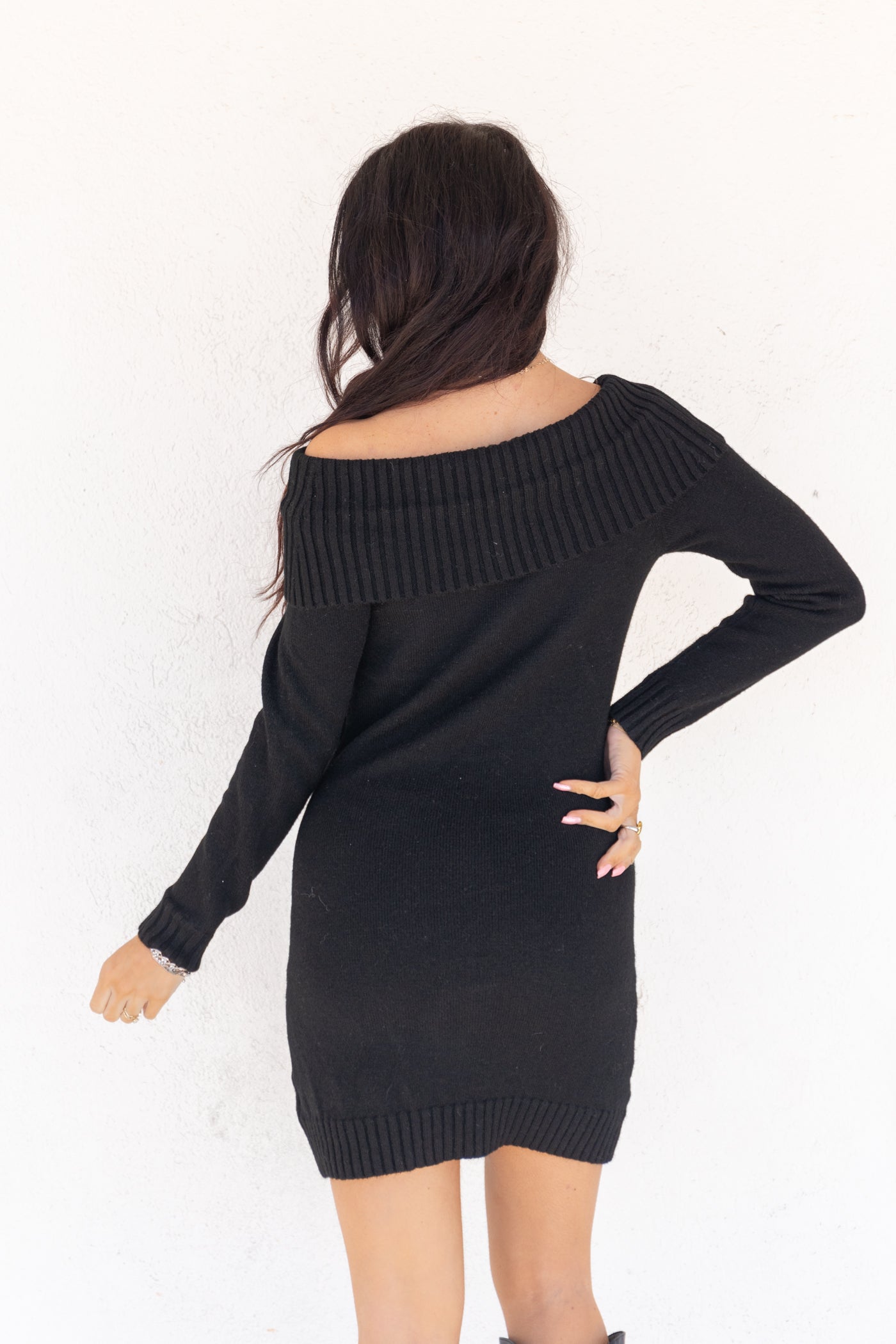 CARRIE OFF-THE-SHOULDER SWEATER DRESS