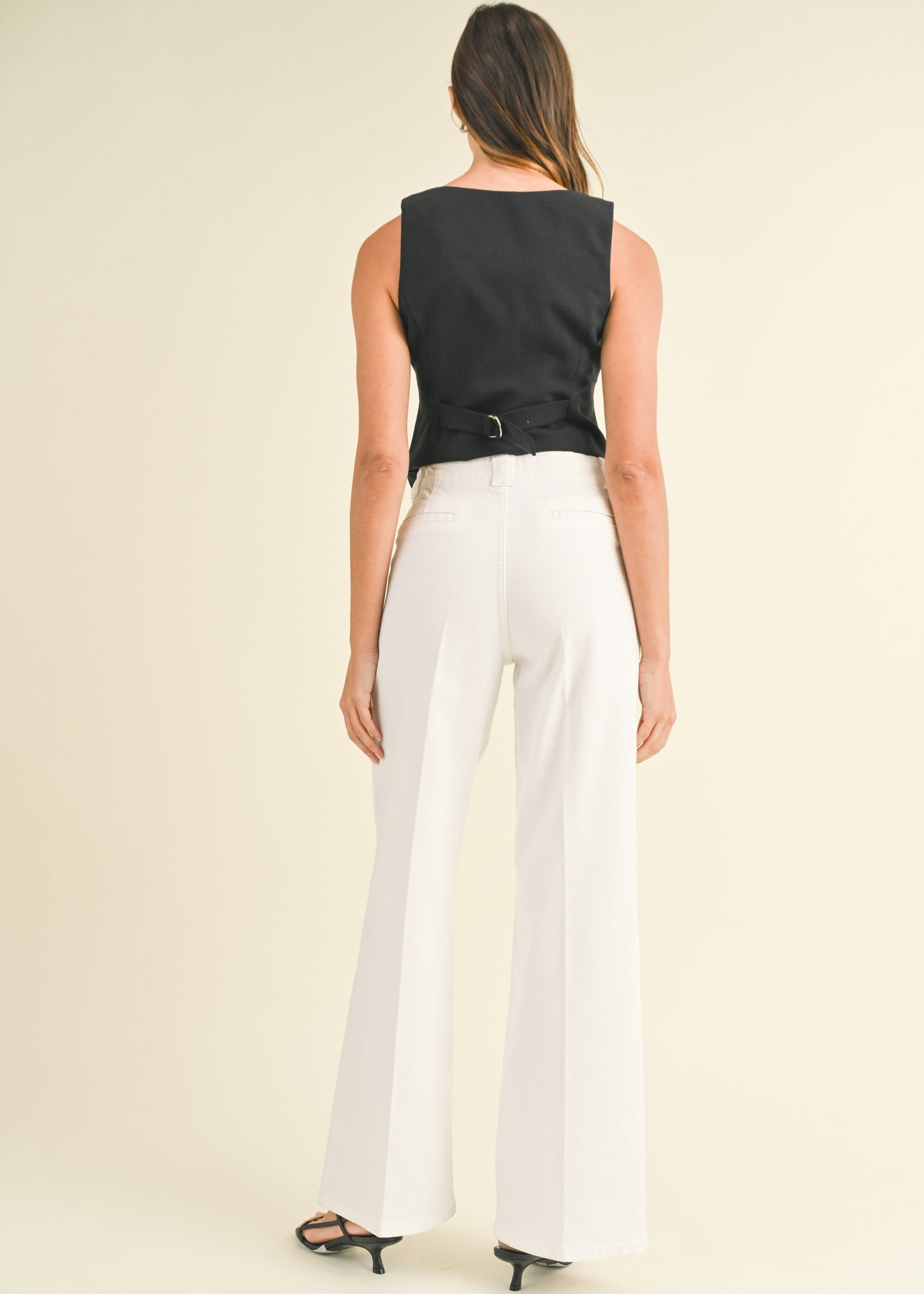 JUST BLACK DENIM PATCHWORK DENIM WHITE JEANS