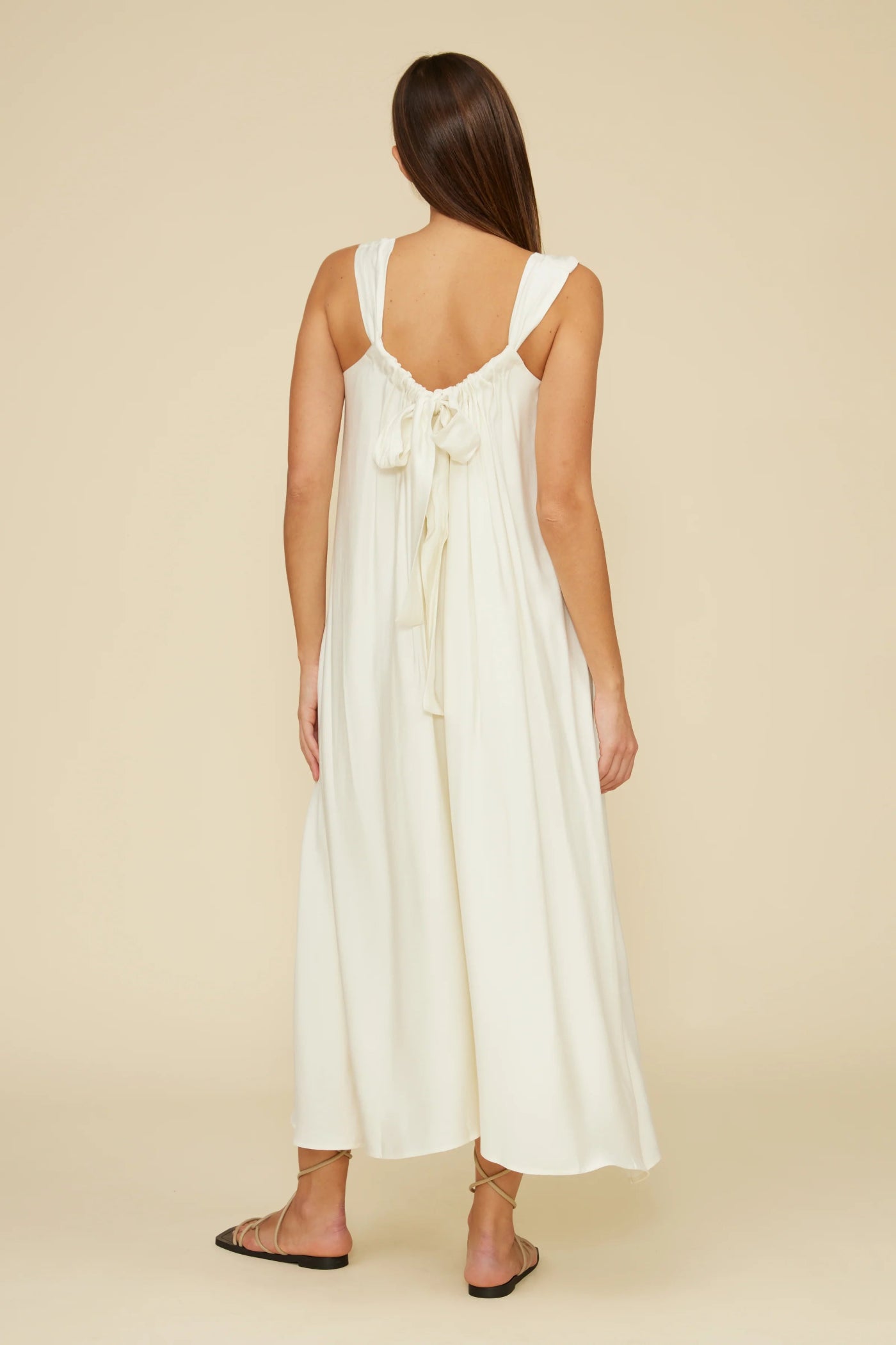 LUCY PARIS SUTTON HALTER MAXI DRESS – IVORY ELEGANCE