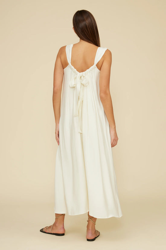 LUCY PARIS SUTTON HALTER MAXI DRESS – IVORY ELEGANCE