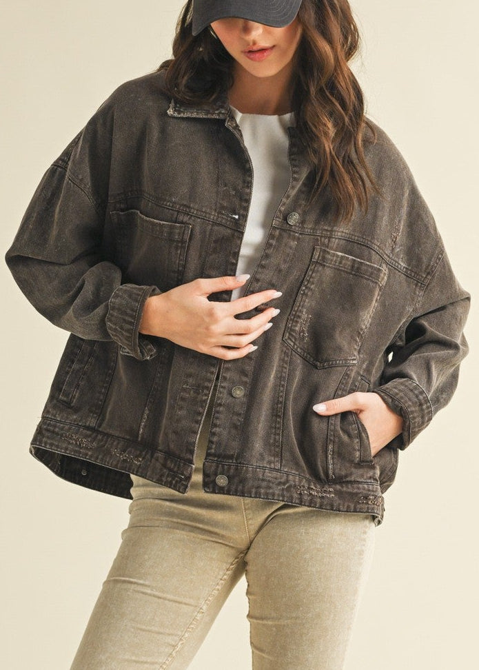 Vintage Wash Pleated Back Jacket