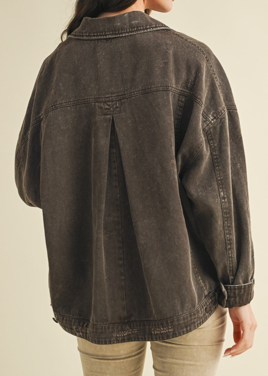 Vintage Wash Pleated Back Jacket
