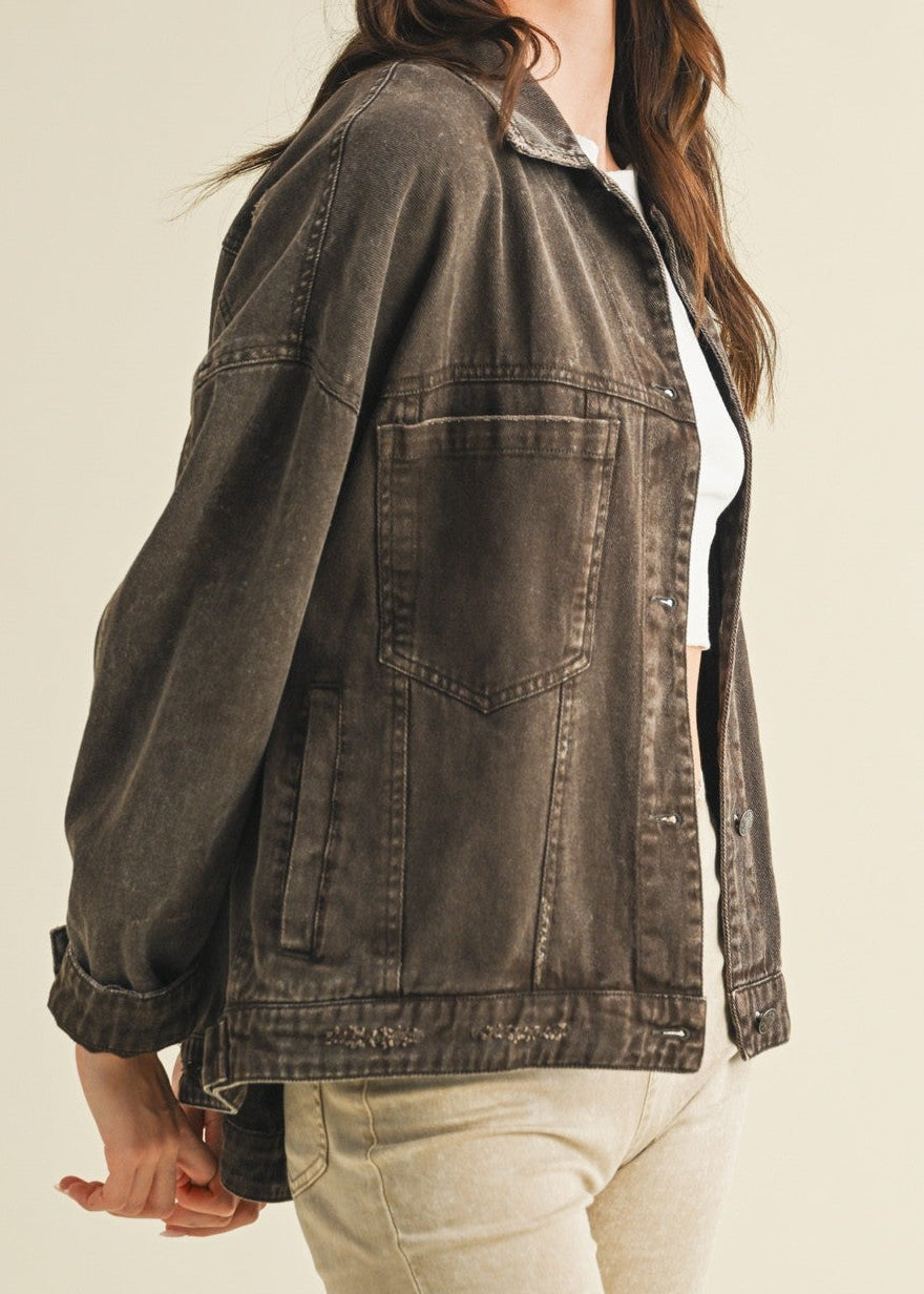 Vintage Wash Pleated Back Jacket